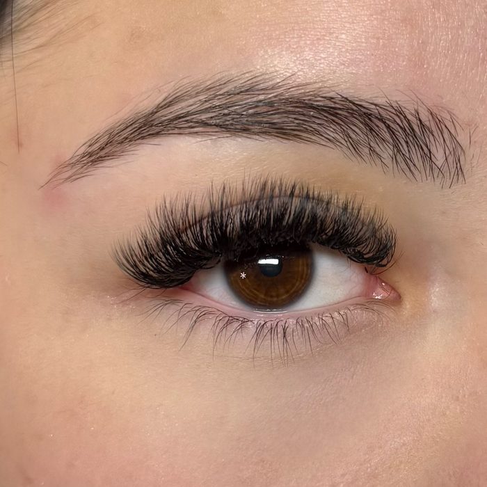 Volume lashes photographed in daylight