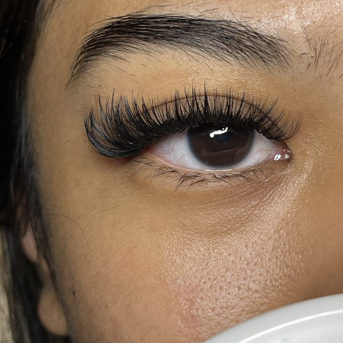 Volume lash set photographed from above
